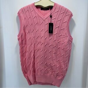 Carnoustie Golf Vest Mens Medium Cable Knit 100% Pima‎ Cotton Made In Peru NWT